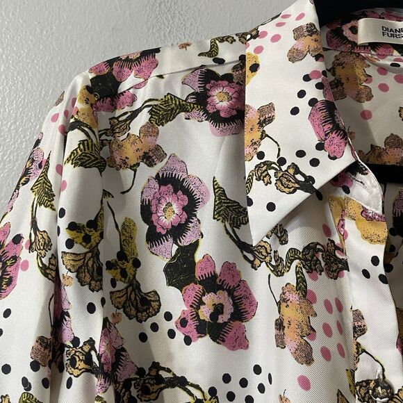 DIANE VON FURSTENBERG Prita Printed Silk-twill Mini Shirt Dress Size 12 DVF - Picture 12 of 14